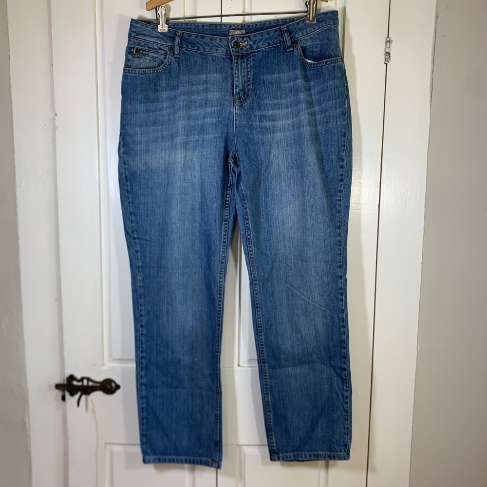 J. Jill Womens Medium Wash 100% Cotton Straight Leg Denim Jeans Size 14